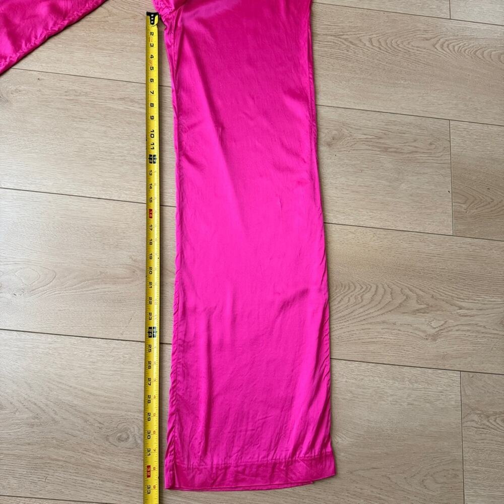 Camila Coelho hot pink satin hip cutout Wide-Leg Pants size small - Picture 14 of 16